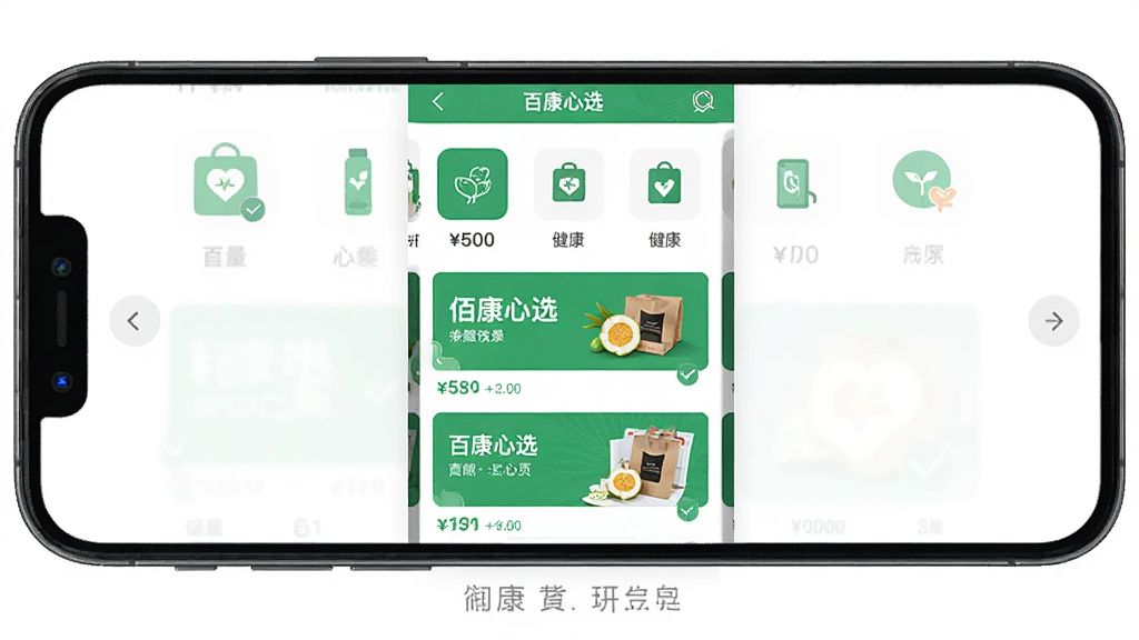 ����Ϊһ�������ֻ�չʾ�ۿ���ѡAPP��ҳ���棬���ֲ��þ��й�ͼ���Ű����ֻ���Ļ�ڳ��ֽ�����Ʒ����ͼ����ֲ� banner�����Ϊ�ִ����ı�ƽ����ƣ�ϸ�ڰ�����ɫ��������ɫ�������ļ۸��ǩ����Ʒ����ͼ�����ʸ��壬�ɾ����޶���Ԫ��