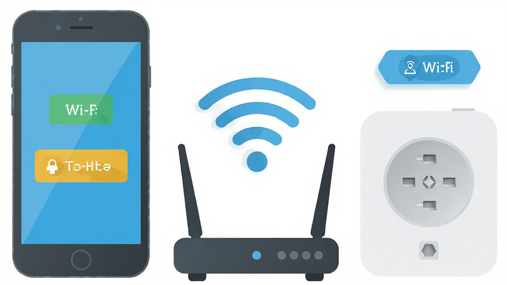 �������ֻ��������豸ͨ�� Wi-Fi �ź����ӵ�ʾ��ͼ������Ϊ�ֻ������豸���ң��м��������ź�ͼ�����ӣ��Ű�Ϊ���򣬷��Ϊ��ƽ����Ϣͼ��ϸ�ڰ���·���������ܲ���������״̬��ǩ�����ʸ��� �ɾ� �޶���Ԫ��