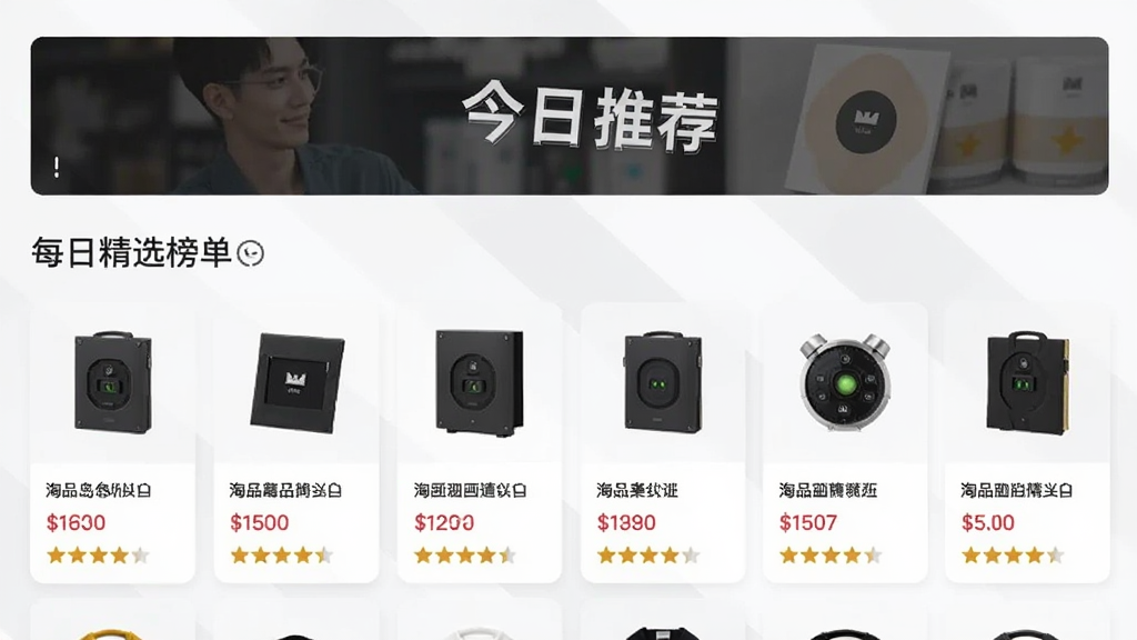 ��Ʒ��ÿ�վ�ѡ��ҳ�棬������չʾһ������Ʒ��Ƭ��ÿ�ſ�Ƭ������ƷͼƬ�����ơ��۸�������Ǽ��������н����Ƽ����������Ϊ��ɫ��ǳ�Ҵ��䣬����Լ�ִ������������ɾ����޶���Ԫ��