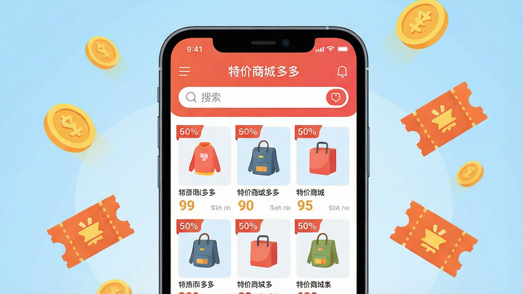 һ���ֻ���Ļչʾ����Ӧ�ý���Ĳ廭�������������ֻ�����ͼ����Ļ����ʾ���ؼ��̳Ƕ�ࡱӦ����ҳ��������Ʒ�����ۿ۱�ǩ��������������Ϊǳ��ɫ���䣬��ΧƯ���Ž�Һ��Ż�ȯͼ�꣬���Ϊ��ƽ����ͨ�廭��ϸ�����������ʸɾ��������޶���Ԫ��