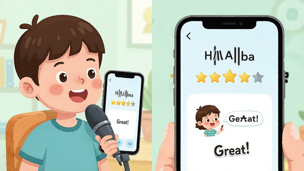 ����AIӢ��AI�������⹦��չʾ����������Ϊһ����ͯ�����ֻ���˷��ʶ�Ӣ�ﵥ�ʣ��ֻ���Ļ��ʾ���������Ǽ��Ϳ�ͨ������ʾ�����ֲ������ҷ��������Ϊ��ͯ�����Ҳ�Ϊ�ֻ�������д�����Ϊ������������ֲ廭��ϸ�ڰ�������ͼ�ꡢ�������Ǻ͹������֡�Great!�������ʸɾ��������޶���Ԫ��