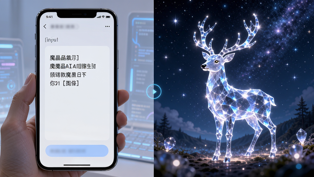 һ��չʾħ��AIͼ�����ɹ��ܵĳ���ͼ������������û����������������ֻ����棬�Ҳ������ɵľ�������ͼ��ͼ������Ϊһֻ�����ˮ��¹վ���ǿ��£��������λ�Ψ�������岼�����ҶԱ����������Ϊ�Ƽ�ħ���磬ϸ�ڷḻ�����ʸ��壬�ɾ����޶���Ԫ��