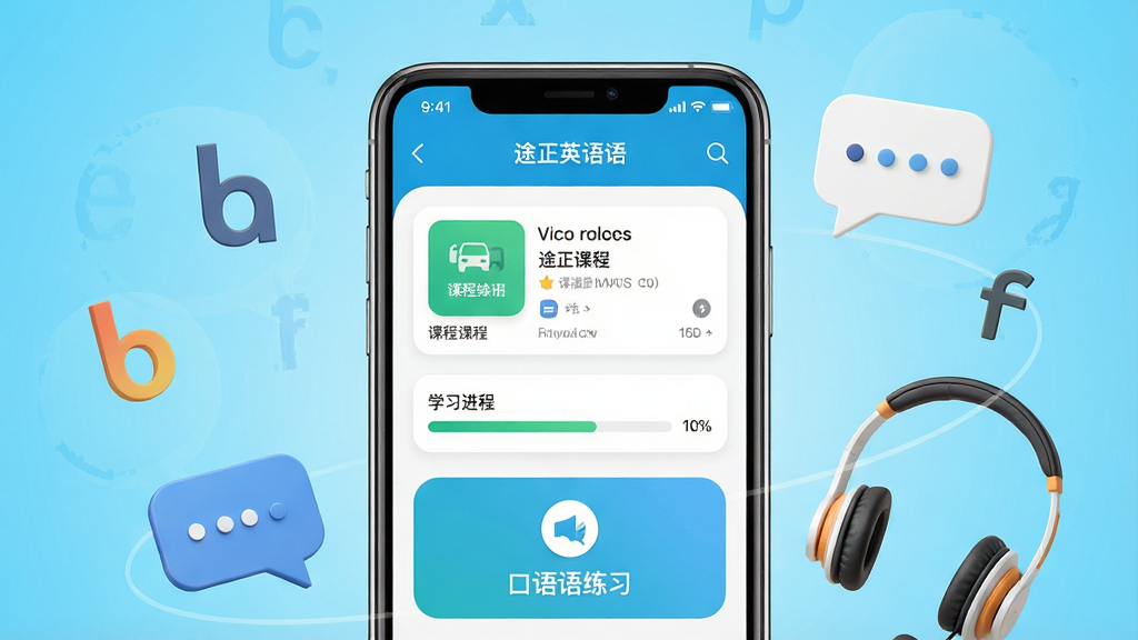 һ��չʾ;��Ӣ��App����ȫò�ĳ���ͼ������������һ�������ֻ����ֻ���Ļ����ʾ;��Ӣ��App�������棬�����а����γ��б���ѧϰ�������Ϳ�����ϰͼ�꣬�ֻ���Χ������Ӣ����ĸ���Ի����ݺͶ�����ѧϰԪ�أ�����Ϊ������ǳ��ɫ���䣬���������ִ����Ű�������ϸ�ڷḻ�����ʸ��壬�ɾ��޶���Ԫ��