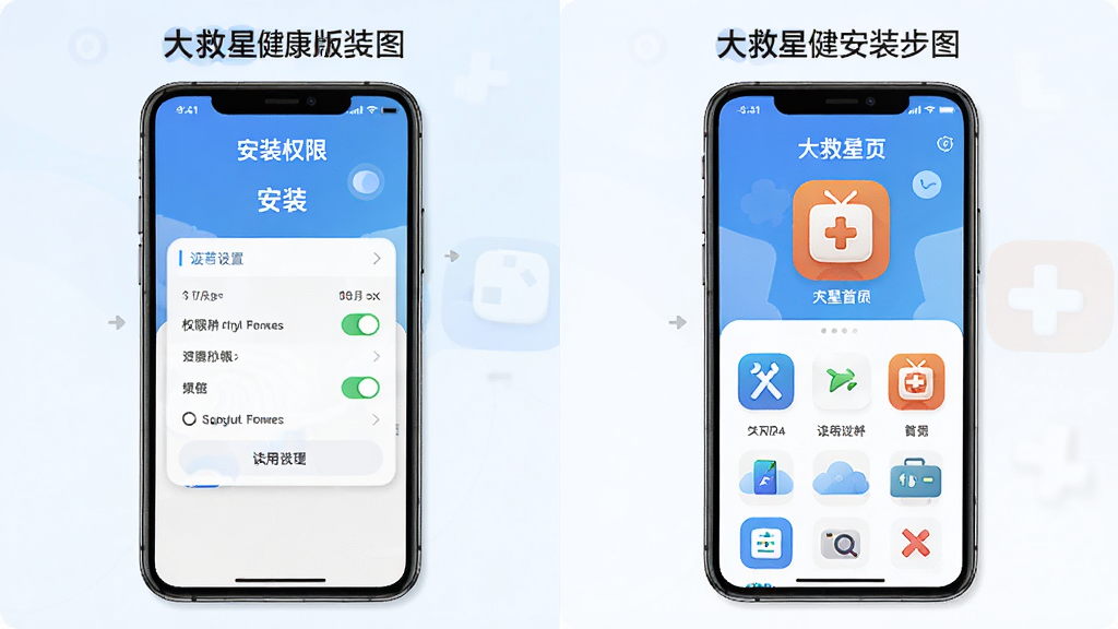 ����ǽ����氲װʹ�ò���ʾ��ͼ������Ϊ�ֻ���Ļչʾ��װȨ�����ý����App��ҳ������Ϊ����˫���Աȣ��Ű����������Ϊ�̳���ʾ��廭��ϸ�ڰ������ÿ��ء�Ȩ��ѡ�Appͼ�꣬���ʸ��壬����ɾ����޶���Ԫ�ء�