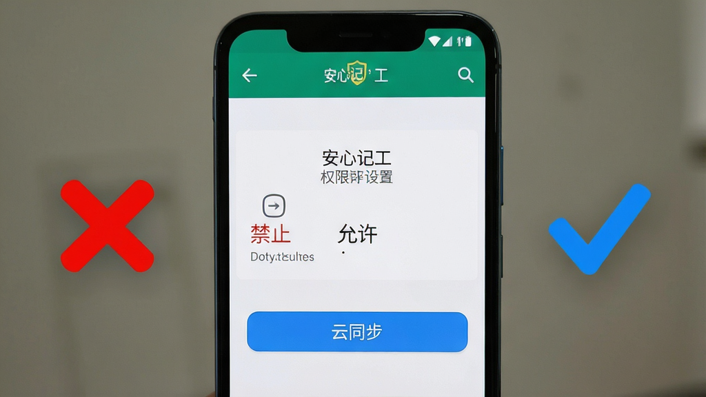 ����������һ����׿�ֻ���Ļ��д����Ļ��ʾ�����ļǹ���App��Ȩ�����ý������ͬ����ť���Ա���һ����ɫ�Ĳ��ͼ���һ����ɫ�ĶԹ�ͼ�꣬�ֱ������ֹ������������Ϊ�ֻ����У�ͼ��������ࡣ�Ű�ֱ�ۣ�����ƽ����ƣ�ϸ�����ֻ���������������ͼ����ɫ��������������������ɾ����޶���Ԫ�ء�