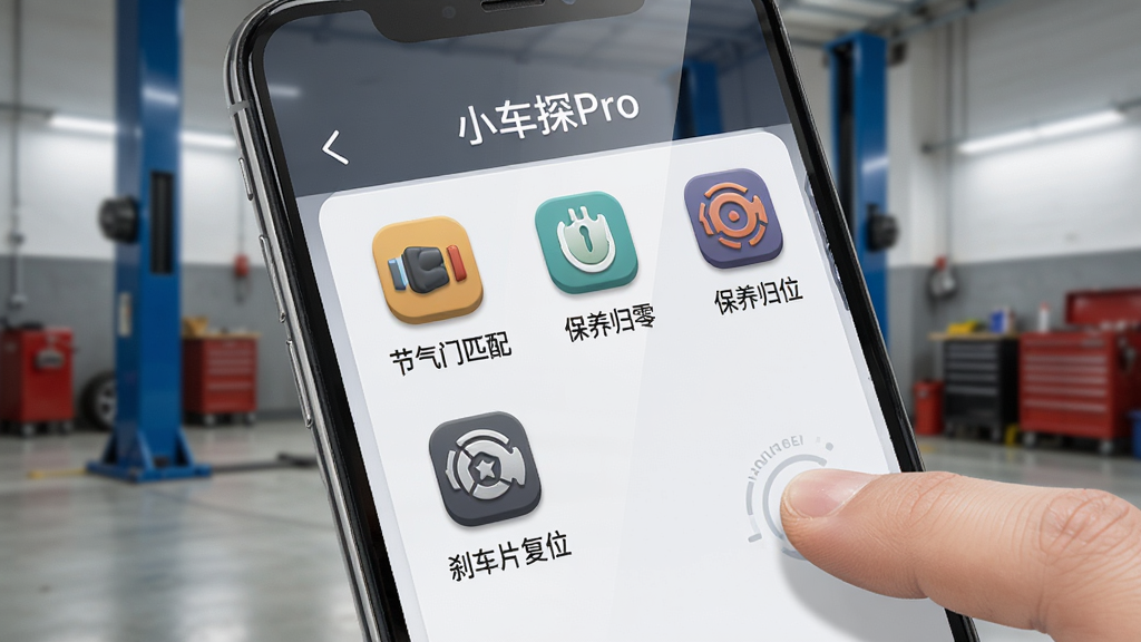 �ֻ���Ļ��ʾ��С��̽Pro�����⹦�ܲ˵����˵��������������ƥ�䡱���������㡱��ɲ��Ƭ��λ����ͼ�꣬����Ϊ���⻷��������Ϊ�ֻ�������д�����Ϊ��ƽ��UIչʾ��ϸ�ڰ����˵�ͼ������С���ָ�����������Ļ���⣬�����������޶���Ԫ��