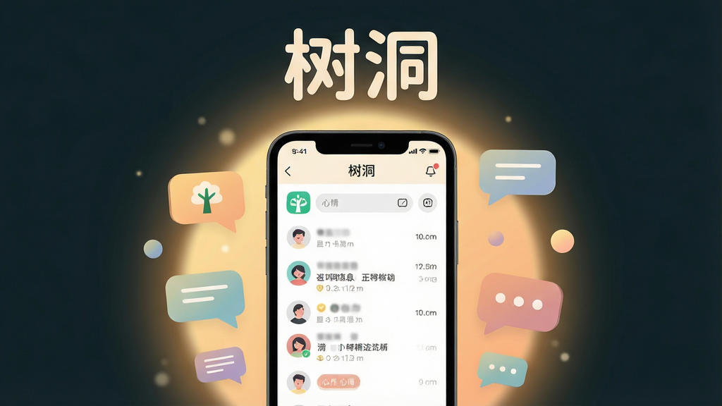����app���������罻��������չʾ������Ϊһ�������ֻ���Ļ������ʾ����Ӧ��������ҳ������Ϊ���з����ֻ�����Χ������͵�ůɫ�����κ�Ʈ������������ͼ�꣬�Ű�Ϊ�������ơ���������Բ����������ڻ����Ϸ������Ϊ�ִ���ƽ���廭�磬ϸ�ڰ�������logo������ͷ����Ϣ�б��������ǩ�����ʸ���ɾ��޶���Ԫ��