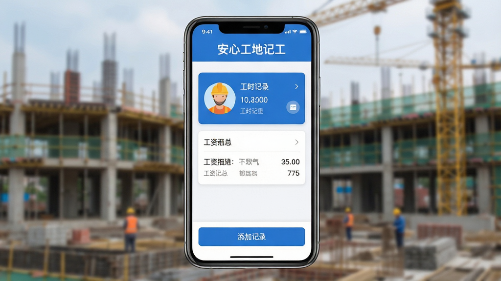 �ֻ���Ļ����ʾһ����Ϊ�����Ĺ��ؼǹ�����APP���棬��������Ϊ��ɫ���ɫ���䣬������ʾ�����Ĺ��ؼǹ������ֱ��⣬�м�����չʾ����ͷ�񡢹�ʱ��¼��Ƭ�͹��ʻ������ݣ��ײ������Ӽ�¼��ť������Ϊ�黯�Ľ������س�����������ƽ����ϸ�����������ʸɾ����޶���Ԫ��