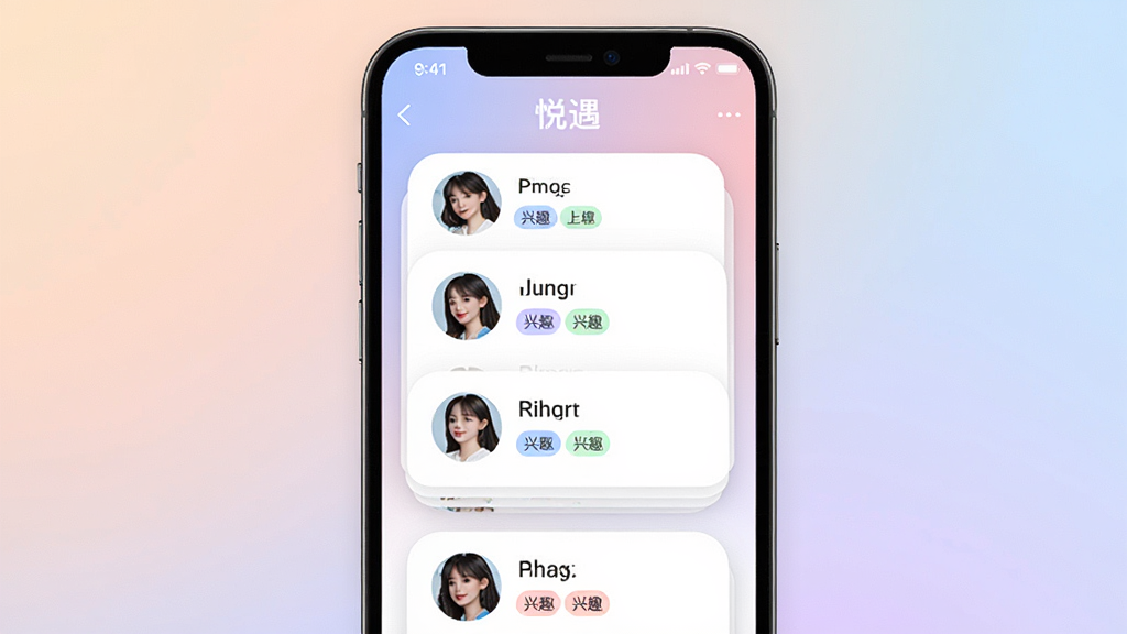 ��������Ϊ��������Ӧ���е�����ƥ���Ƽ����棬�ֻ���Ļ��ʾ�����û���Ƭ�Բ����ʽ���У���Ƭ����ͷ���ǳƺ���Ȥ��ǩ�����־��жԳƣ����ƫ�����ữ�罻��Ʒ������Ϊ��ͽ���ɫ��ϸ�����������ʸɾ����޶���Ԫ��