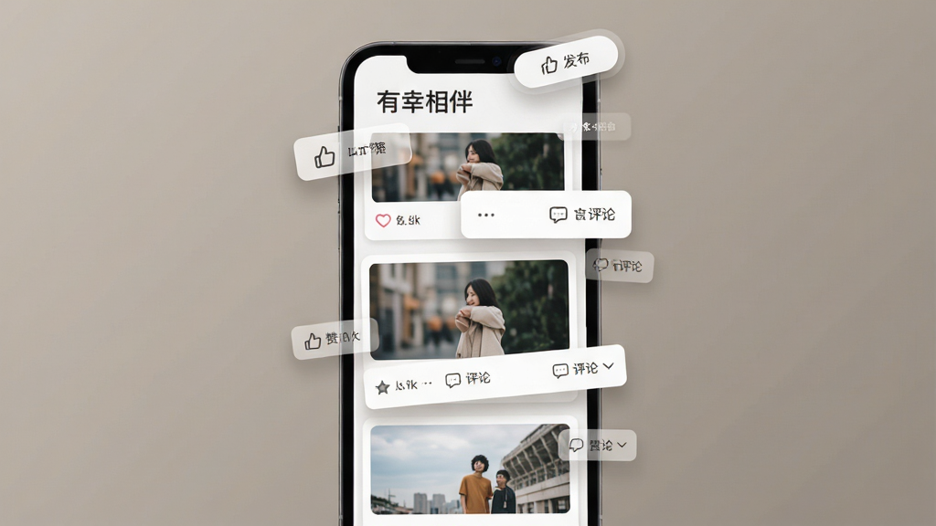 һ�š�������顱��̬�㳡�����ʾ��ͼ������Ϊ�ֻ���Ļ���ٲ���ʽͼ�Ŀ�Ƭ����Ƭ����ʾ����������ͼ�ꡣ���ִ������£�����Ϊů��ɫ������ִ���Լ��ϸ�ڰ�������������ť�������Ӱ�������������ɾ����޶���Ԫ�ء�
