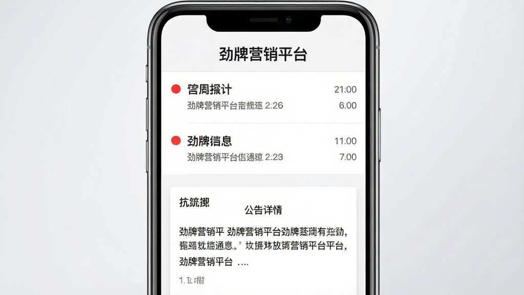 ����Ӫ��ƽ̨��Ϣ֪ͨҳ�棬����չʾ�ֻ���Ļ����Ϣ�б��͹������飬��Ļ�Ϸ��С�����Ӫ��ƽ̨�����ֱ��⣬����Ϊǳ��ɫ���䣬�����������ϸ�ڰ���δ������ʱ��������ʸɾ�����ͼ���У��޶���Ԫ��