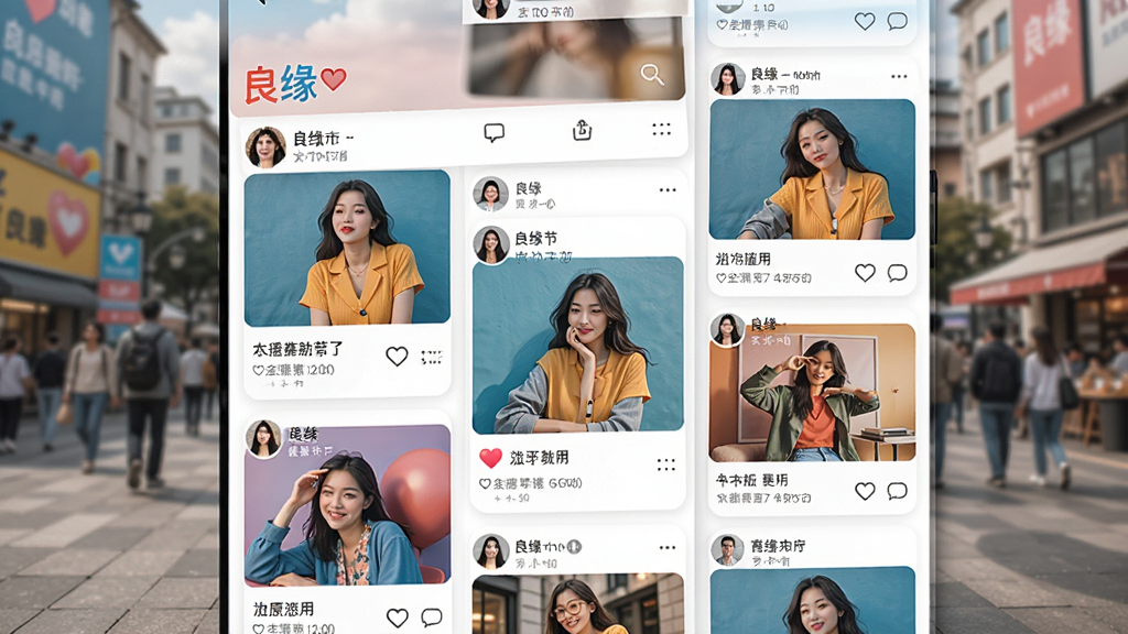 һ��չ���罻��̬�㳡��ͼƬ�����������ǡ���Ե��APP�Ķ�̬��Ϣ��ҳ�棬���ֲ����ٲ�����ʽ��չʾ�����û���������Ƭ�����ֿ�Ƭ�����ʱ�л��á�ɫ�ʷḻ��ϸ�ڰ������ް���������ͼ�꣬�����������ɾ����޶���Ԫ��