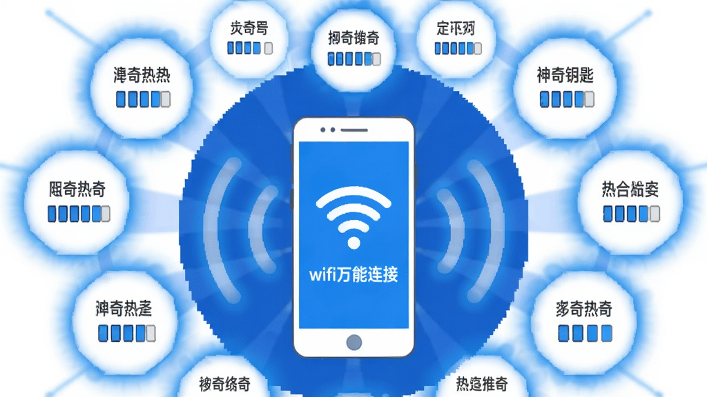һ������ֻ��Զ�ɨ����ΧWiFi�ȵ��ʾ��ͼ���������ֻ�λ�����ģ���Χ�����Ŷ�����������źŵĹ�Ȧ����Ȧ�ϱ�ע�Ų�ͬ���������ƺ��źŸ��������ֳʷ���״�����Ϊ��ƽ���Ƽ��У���ɫ��Ϊ��ɫ�Ͱ�ɫ��ϸ�����������ʸɾ����޶���Ԫ�أ������д��С�wifi������������Կ�ס�����