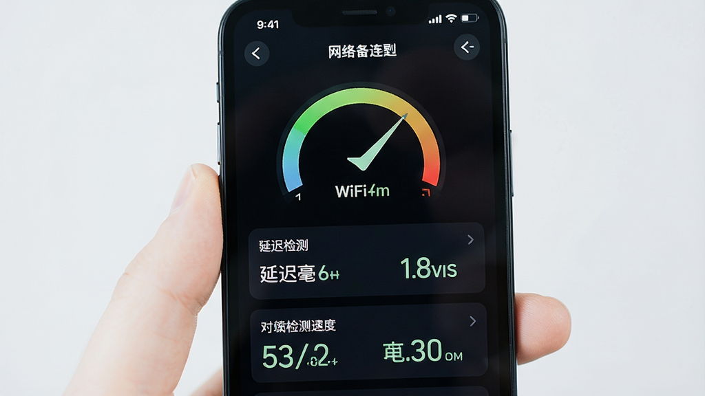 һ���ֻ���Ļ��дͼ��չʾwifi������������Կ�׵���������棬��Ļ�����ź�ǿ���Ǳ��̡��ӳٺ������������ٶ���ֵ�����������ɫģʽ����������ɫ��ʾ�����רҵ���׶����������������ʸɾ����޶���Ԫ��