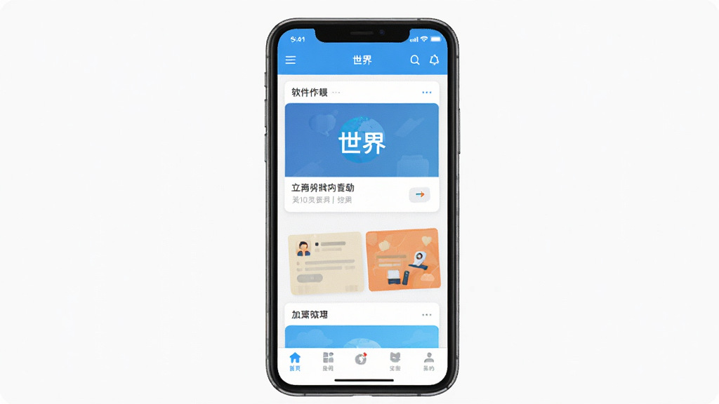 �������ơ����硱������Ϊ�ֻ���ĻչʾӦ�������棬����Ϊ�����ֻ�ģ�ͣ��Ű��࣬���Ϊ��ƽ��Ӧ��չʾͼ��ϸ�ڰ����ײ������������ݿ�Ƭ��״̬��ͼ�꣬���ʸ��壬�ɾ����޶���Ԫ��