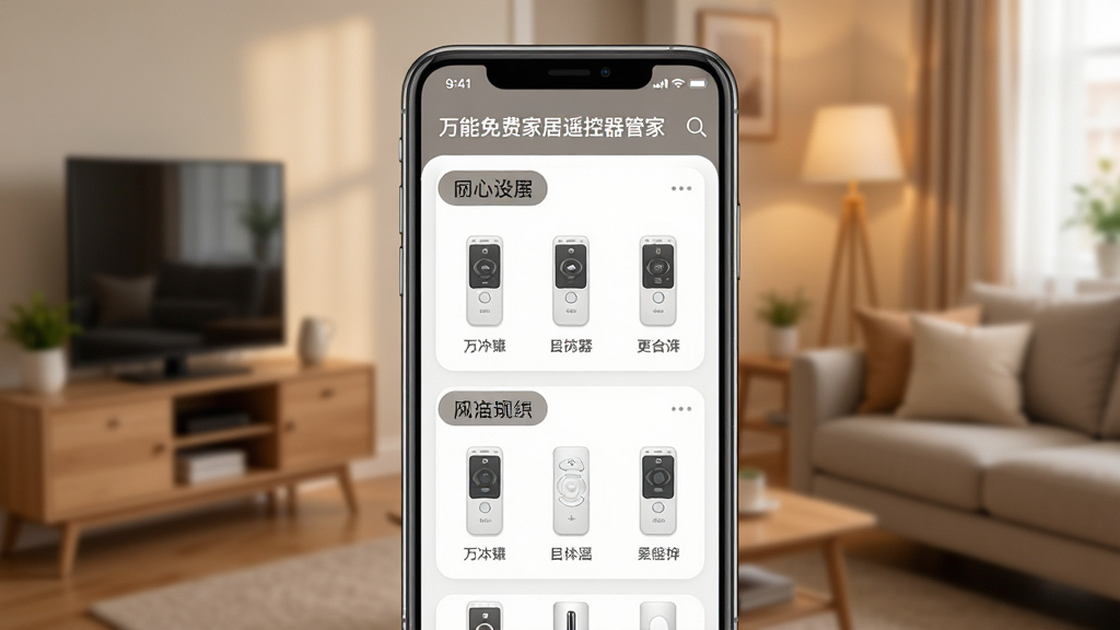 һ��չʾ������ѼҾ�ң�����ܼҶ��豸���������ͼƬ���������ֻ���Ļ��ʾ�����������ǩ��ÿ�������������Ŷ�Ӧ�ļҵ�ң����ͼ�꣬�����������򣬷��Ӽ���ܰ��ϸ�ڷḻ�����ʸ��壬�ɾ��޶���Ԫ��