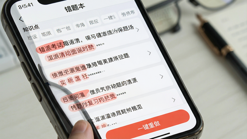 һ��չʾǩ�ɿ��Ը�ϰ���Ȿ�����ͼƬ������Ϊ�ֻ���Ļ����Ļ����ʾ�����б���ÿ��������к�ɫ��Ǻ�֪ʶ���ǩ������Ϊ�б�ʽ�����Ϊ��ˬѧϰ��Ӧ�ý��棬ϸ�ڰ������������Ȿ������͵ײ���һ����������ť�������������ɾ����޶���Ԫ��