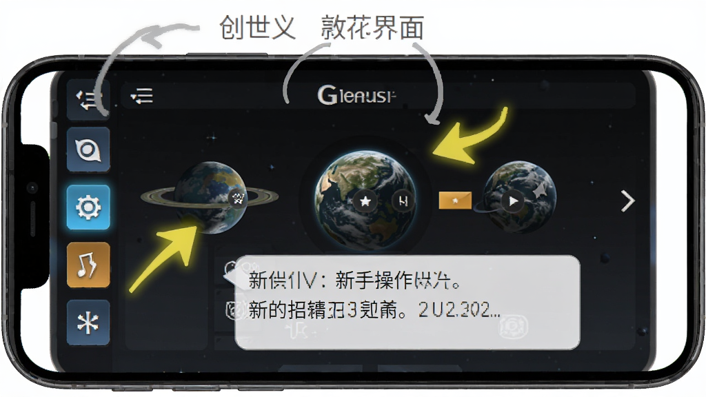 My Genesis ���ֲ��������ͼ������չʾ�ֻ���Ļ�ϵĴ���������������Ԥ�����Ա�������������ͷ��ע�����Ϊ�̳�ʾ��ͼ���Ű�Ϊ���棬ϸ�ڰ���������ť����ʾ���ֿ򣬻����������ɾ����޶���Ԫ��