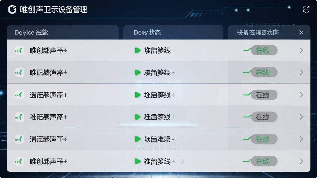Ψ������ʾ�豸�������棬�б�����ʾ��̨�豸����������״̬������ɫ���߱�ʶ�ͻ�ɫ���߱�ʶ������Ϊ���ĿƼ���񣬻��ʸɾ����޶���Ԫ��