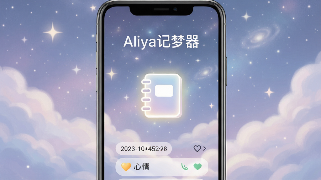 手机屏幕展示简洁的梦境记录界面,标题文字