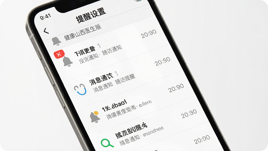 ����ɽ��ҽ������Ϣ֪ͨ��������ѽ��棬����չʾ�ֻ���Ļ����Ϣ�б�����������ҳ�棬����Ϊ�б�ʽ�Ű棬���Ϊ�������߷磬ϸ�ڰ�����ɫδ���Ǳꡢ����ͼ�ꡢʱ��������ʸ��壬�ɾ����࣬�޶���Ԫ�ء�