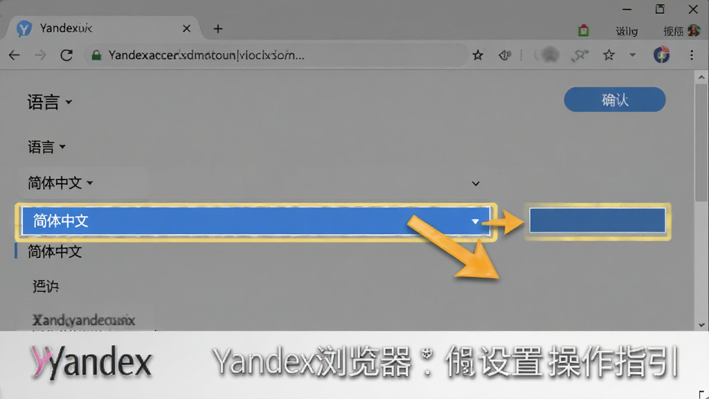 Yandex��������ý������ָ��ͼ������չʾ���������ҳ�棬����ѡ���м������ı�������ע���Ա��м�ͷָ��ȷ�ϰ�ť������Ϊ��ɫ����񣬻����б�ע����