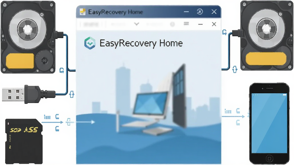 һ�Ŷ��豸���ݻָ�����ͼ������Ϊ EasyRecovery Home ��������ִ洢�豸������Ϊ����������С����ܻ���Ӳ�̡�U�̡�SD�����ֻ����Ű���⣬���Ϊ��ƽ���廭��ϸ�ڰ����豸ͼ�ꡢ�����ߡ����������ţ������������ɾ����޶���Ԫ��