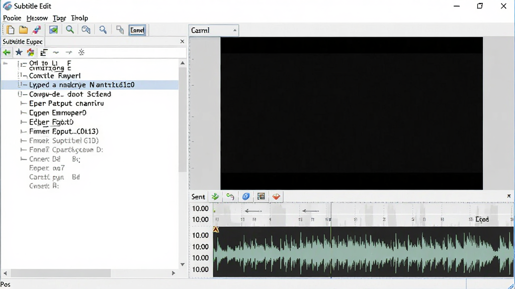 һ��չʾ Subtitle Edit ���������ͼƬ������Ϊ���������ڣ�����Ϊ�����Ļ�б����Ҳ���ƵԤ���벨��ͼ���Ű��������������Ϊ�ִ�����������ͼ���ϸ�ڰ���ʱ���ᡢ��Ļ�ı��С��˵����빤����ͼ�꣬��������������ɾ����޶���Ԫ�ء�