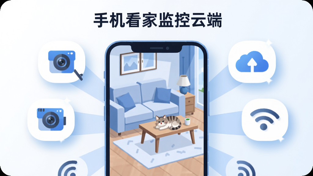 ����������һ�������ֻ�����չʾ��ػ��棬��Ļ����ʾ����ʵʱ��Ƶ����������ɳ�����輸��һֻſ�ŵ�è�䣻�ֻ���Χ����������ͷͼ�ꡢ�ƶ�ͼ���WiFi�ź�ͼ�꣬���ֳʷ���״��������ñ�ƽ���Ƽ����������ɫΪ����ϸ�ڴ��������Ӱ�͸߹⣻�����������ɾ����࣬�޶���Ԫ�أ�ͼƬ�Ϸ���ע����