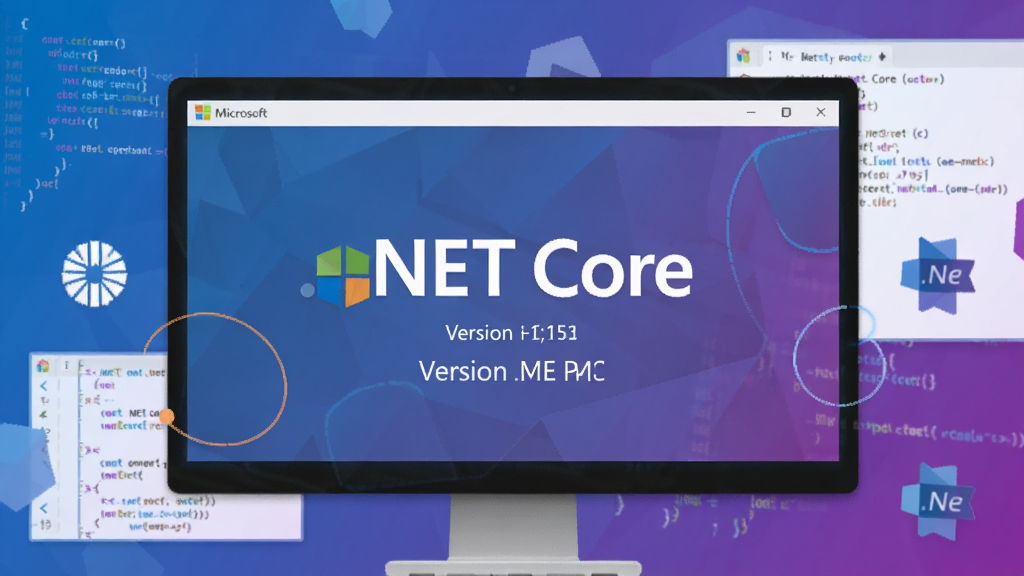 һ��չʾ Microsoft .NET Core ��������ĸ���ͼƬ������Ϊ������Ļ������ʾ .NET Core �ٷ���־��汾��Ϣ�����ֲ��þ��й�ͼ����Ļ��Χ���ƴ���Ƭ�����ƽ̨ͼ�꣬�Ű������������Ϊ�ִ��Ƽ��б�ƽ����ƣ�ϸ�ڰ�����ɫ��ɫ���䱳�������������뼸��ͼ�Σ����ʸ���ɾ��޶���Ԫ��