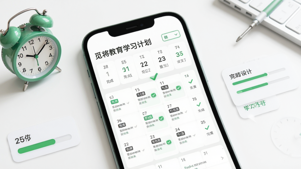 �ٽ�����ѧϰ�ƻ�ҳ�棬����Ϊ�ֻ���Ļ��ʾ����ʽѧϰ�ƻ�����ÿ������ɹ�ѡ��ǣ���Χ�����Ӻͽ�����Ԫ�أ�������¼�Լ��ɫ������ɫ�Ͱ�ɫΪ���������������ɾ����޶���Ԫ��