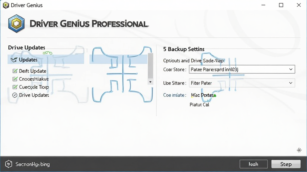 Driver Genius Professional �������ý��棬��ʾ��������ѡ���뱸��·�����ã��������ǳɫ���⣬���ֹ����������������޶���Ԫ��