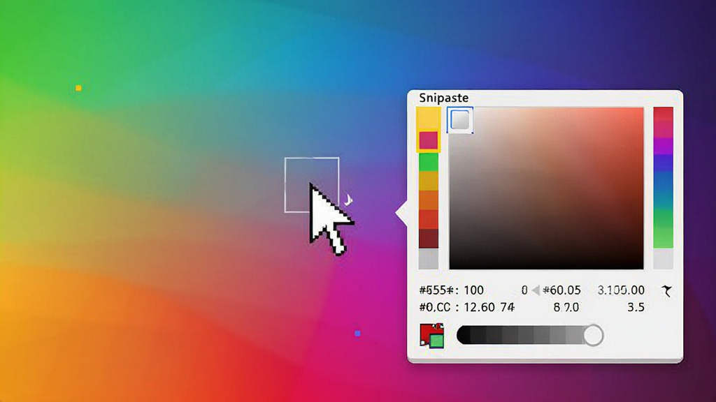 Snipaste ȡɫ��������ʾ���棬���ָ����ͣ�ڲ�ɫ����ͼ���ϣ��Աߵ���һ��С�����ʾʮ������ɫֵ�� RGB ��ֵ��������ֱ�ۣ����רҵ��ϸ�����������ʸɾ����޶���Ԫ��