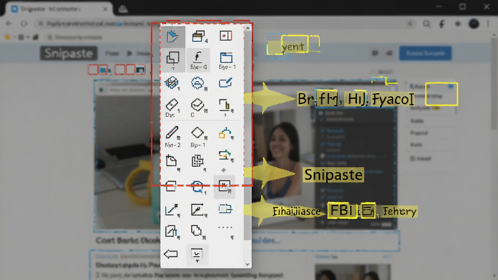 Snipaste ��ͼ�༭������չ��״̬���������к�ɫ���ο򡢻�ɫ��ͷ�����ֱ�ע���������������Ÿ��ֱ༭ͼ�꣬�����Ǵ���ע����ҳ���ݣ����ʵ��������ϸ�ڷḻ�����ʸɾ����޶���Ԫ��