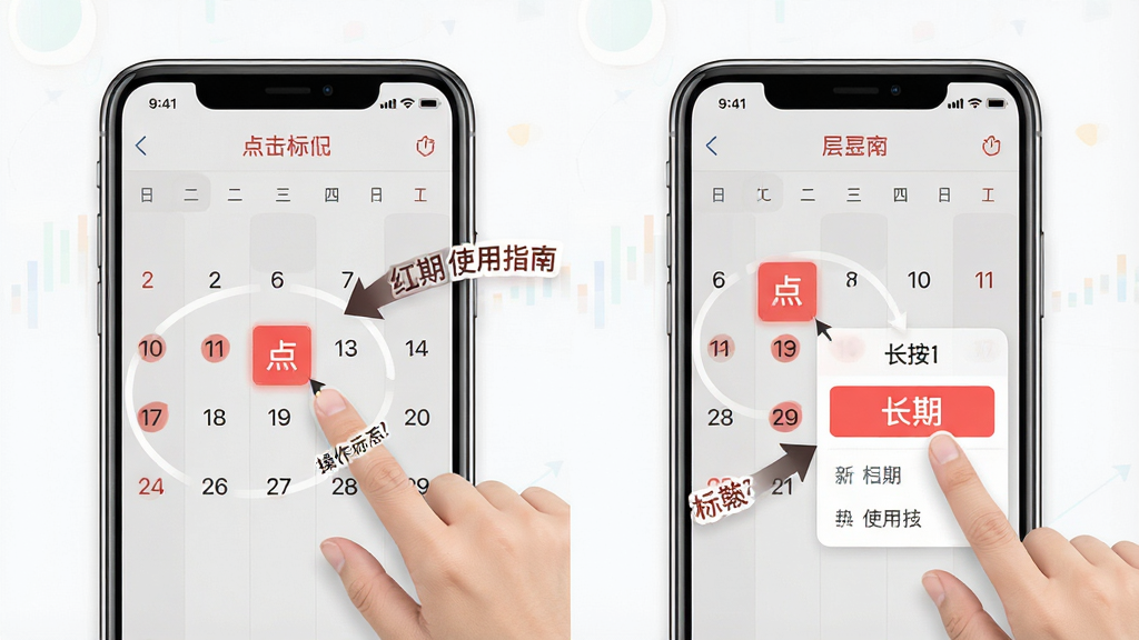 һ�ź���APPʹ�ü���ʾ��ͼ������Ϊ�ֻ���Ļ��ʾ������ǲ������ƣ�����Ϊ���ҷ��������չʾ�����ǣ��Ҳ�չʾ�����˵����Ű����������Ϊ�̳�ͼ��磬ϸ�ڰ�����ͷָ��������ɫ�顢���ֱ�ע�����ʸ��壬�ɾ����޶���Ԫ�أ�ͼƬ������Ϊ������ ʹ��ָ�ϡ�