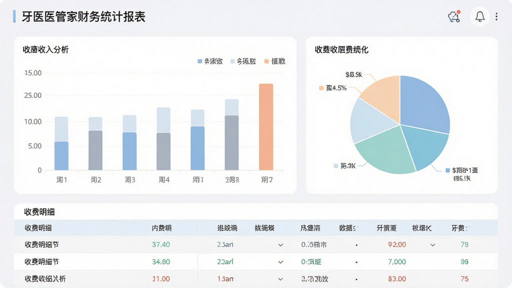��ҽ�ܼҲ���ͳ�Ʊ������棬����չʾ��״ͼ���ͼ��ϵ�����������·�Ϊ�շ���ϸ������ɫ��ͣ����ݿ��ӻ���������������࣬���ʸɾ����޶���Ԫ��