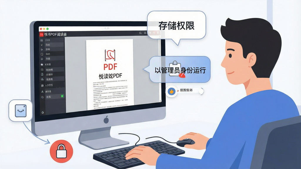 һ��չʾ����PDF�Ķ������ֲ���������ʾ��ͼ��������һλ�û����ڵ���ǰ����Ļ����ʾ����PDF�Ķ������棬�Ա�����ʾ���ݱ�ע���洢Ȩ�ޡ����Թ���Ա�������С������֣�����Ϊ��������Ļ��ϣ�����ƽ���廭��ϸ�ڰ�����ꡢ���̡���ʾͼ�꣬�����������ɾ����޶���Ԫ��
