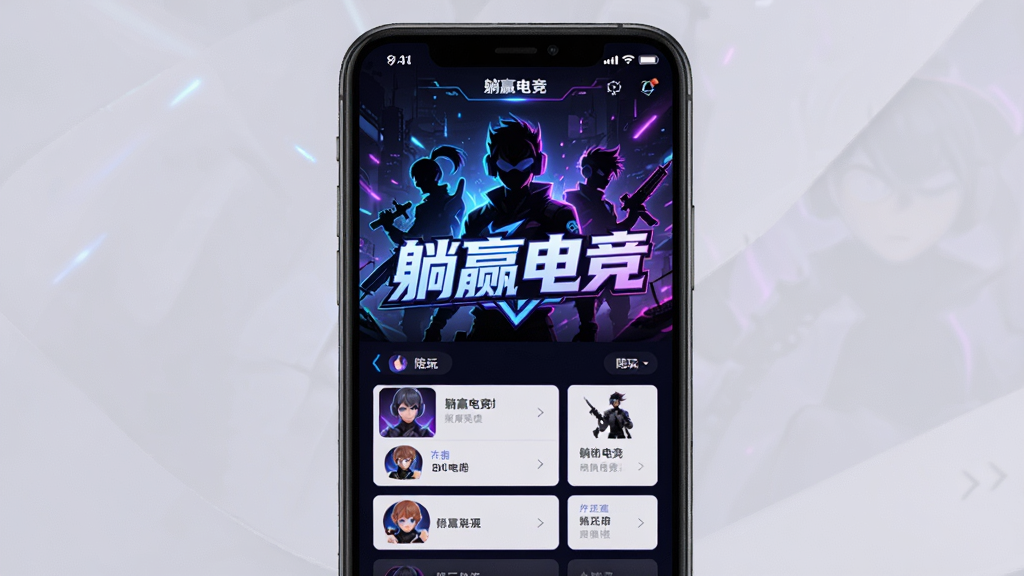 ��������Ӯ�羺���������棬����Ϊ�ֻ���Ļչʾ���Ű���þ��д�ͼ��ʽ�����Ϊ�ִ��Ƽ��е羺�磬ϸ�ڰ�����ɫ�������޺����Ϲ�Ч����Ϸ��ɫ��Ӱ�������б���Ƭ����������ʾ���֡���Ӯ�羺�������ʸ��壬�ɾ����޶���Ԫ��