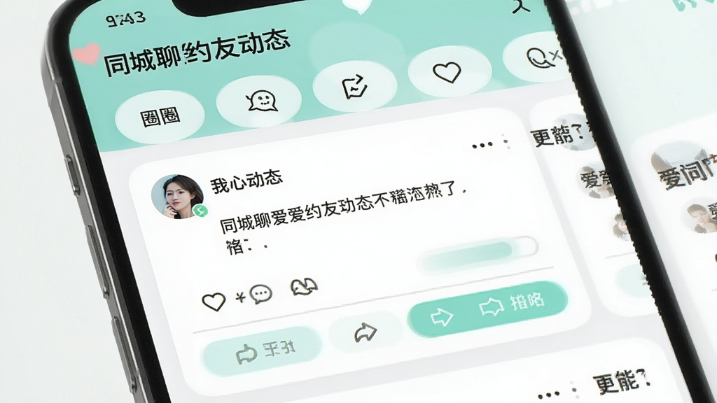 ����չʾ��ͬ���İ�Լ�ѡ���̬�㳡ҳ�棬����ΪȦ�ӷ����ǩ���в�Ϊ�û���̬��Ƭ����Ƭ����ͷ���������ݺͻ�����ť��������ÿ�Ƭʽ���֣�ǳɫ��������ɫ���£�ϸ�����������ʸɾ����޶���Ԫ�ء�