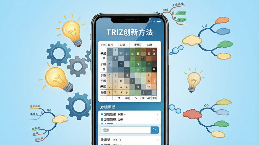 һ��չʾTRIZ���·����ֻ�Ӧ�ý���ĳ���ͼ������������һ�����������ֻ�����Ļ������չʾ�š�TRIZ���·�����������ҳ������ì�ܾ�����񡢷���ԭ���б����������ֻ���Χ�����Ŵ������µĳ��֡����ݺ�˼ά��ͼ���������ֲ��þ��й�ͼ���ֻ�Ϊ���壬����Ԫ�سʷ���״���С��Ű�������������ִ����Ƽ���������н�ϡ�ϸ�����ֻ���Ļ����΢���⣬����Ϊǳ��ɫ���䡣���ʸ��壬�ɾ����޶���Ԫ�ء�