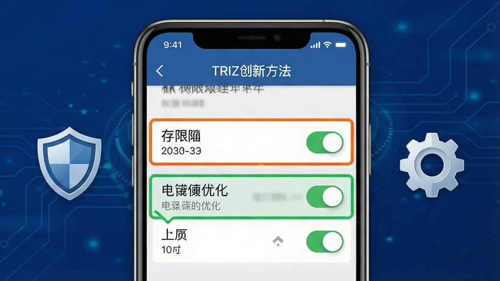 һ��չʾ�ֻ�Ӧ��Ȩ�����ý���Ľ�ͼ���ͼ�������������ֻ���Ļ����Ļ����ʾ��TRIZ���·�������Ȩ�޹���ҳ�棬�洢Ȩ�޺͵���Ż�ѡ�������ע���ֻ��Ա���һ������ͼ��ͳ���ͼ�ꡣ����Ϊ���й�ͼ���ֻ�Ϊ���壬ͼ�������ࡣ���Ϊ�Ƽ���ȫ�磬����Ϊ����ɫ��ϸ����Ȩ�޿�������ɫ�Թ��������������ɾ����޶���Ԫ�ء�