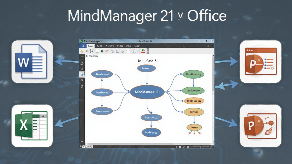 һ��չʾ MindManager 21 �� Office Эͬ��ʾ��ͼ������������ MindManager 21 �ĵ�ͼ���ڣ������ Word �ĵ�ͼ��� Excel ����ͼ�꣬�Ҳ��� PowerPoint �õ�Ƭͼ�꣬��ͷ�ӵ�ͼָ����� Office ͼ�꣬��ʾ���ݵ��������岼��Ϊ����ʾ��ʽ�����Ϊ���Ƽ��磬ϸ�ڰ�������ͼ�ꡢ��ͷ����ͼ�ڵ㣬���ʸ��塢�ɾ����޶���Ԫ��