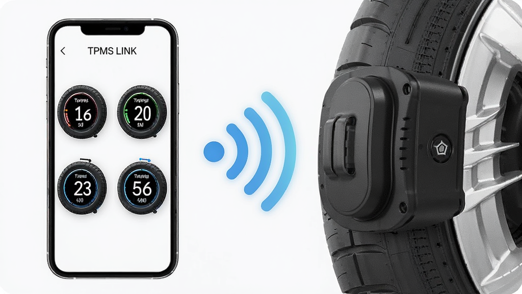 TPMS LINK ʵʱ��⹦��չʾͼ���������Ϊ�ֻ���Ļ��ʾ�ĸ���̥��ѹ��ֵ���Ҳ�Ϊ������̥��������д���м��������źŲ������ӣ���������Ƽ��У��Ű����������廭�ʣ��ɾ��޶���Ԫ��