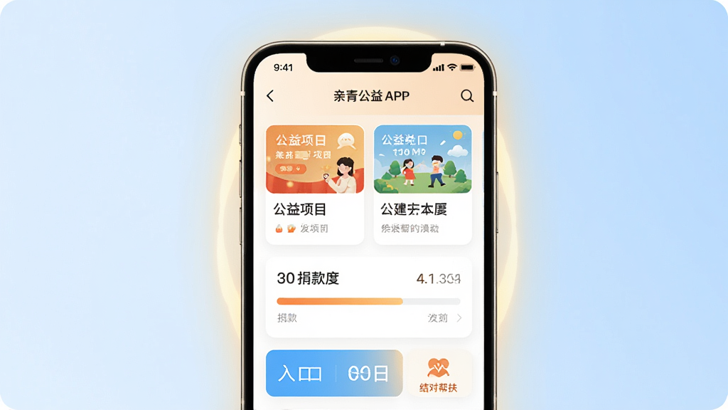 ��������Ϊһ�������ֻ�����Ļ����ʾ���๫��APP�������棬�������������Ŀ��Ƭ�����������ͽ�԰����ڣ����岼�־��жԳƣ��Ű������������ů�ִ���ϸ������Ļ����͵Ĺ��Σ�����Ϊǳ��ɫ���䣬���ʸ��壬�ɾ����޶���Ԫ��