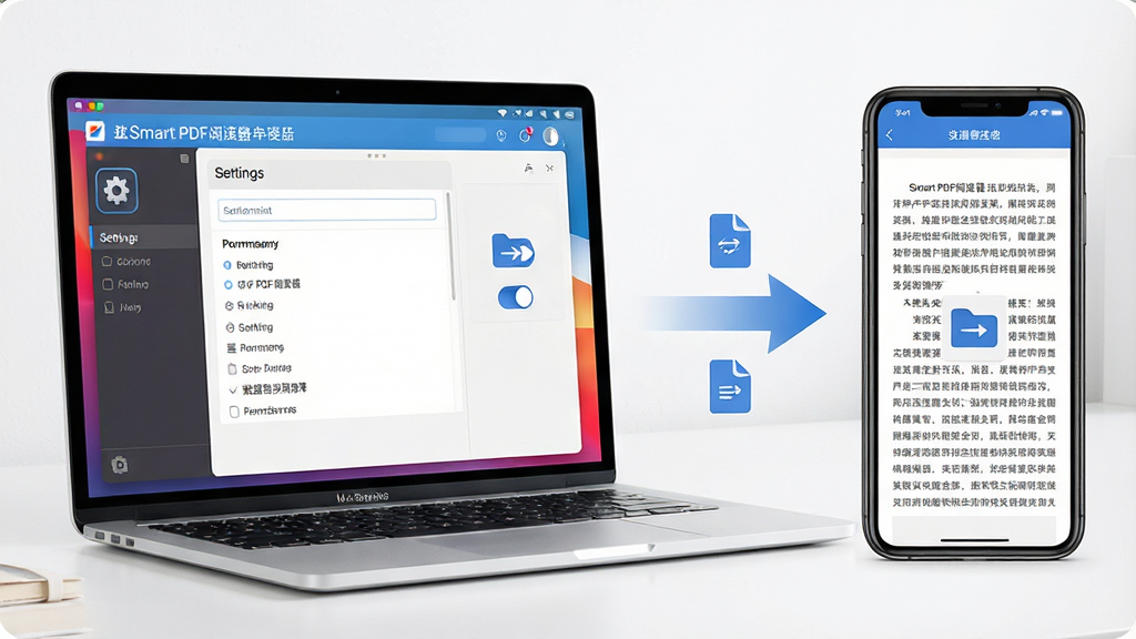 һ��չʾ���Ժ��ֻ�ͬʱʹ�á�Smart PDF�Ķ������ĳ���ͼ�����ʼǱ�������Ļ����ʾ�������������ѡ��Ҳ��ֻ���Ļ����ʾ�ƶ����Ķ����棬�м��ü�ͷ���ӱ�ʾ����ͬ��������Աȡ����岼�����ҷ��������Ϊ�ִ��Ƽ��У�ϸ�ڰ������ó���ͼ�ꡢȨ�޿��غ��ļ�������ţ����ʸ��壬�ɾ����޶���Ԫ�ء�