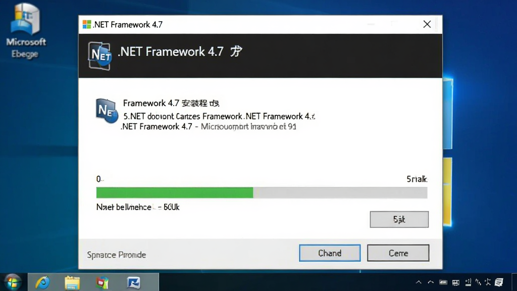 һ��չʾ Microsoft .NET Framework 4.7 ��װ���̵ĵ�����Ļ��ͼ���ͼƬ����������ʾ��װ�򵼴��ڣ������������ƽ������ڱ���Ϊ 
