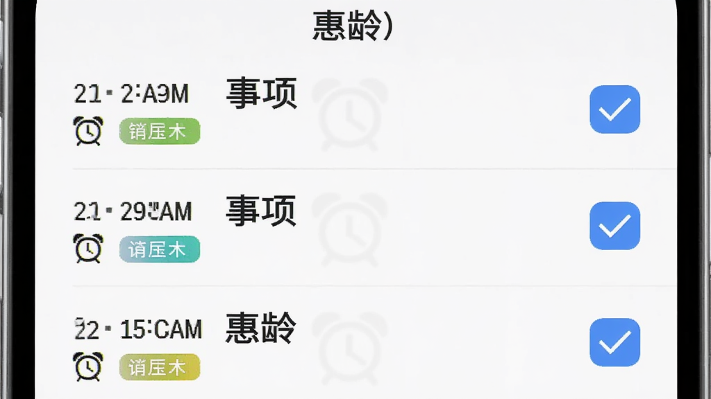 �����ǻ���Ӧ�õ��ճ����ѽ��棬����Ϊ�б�ʽ���У�ÿһ��������ʾʱ�䡢�������ƺ͹�ѡ��ť���Ű����������Ϊ��Լʵ�÷磬ϸ�ڰ�������ͼ�ꡢ��ɫ��ǩ��������壬���ʸ��壬�ɾ��޶���Ԫ�أ�����Ϊǳɫ��