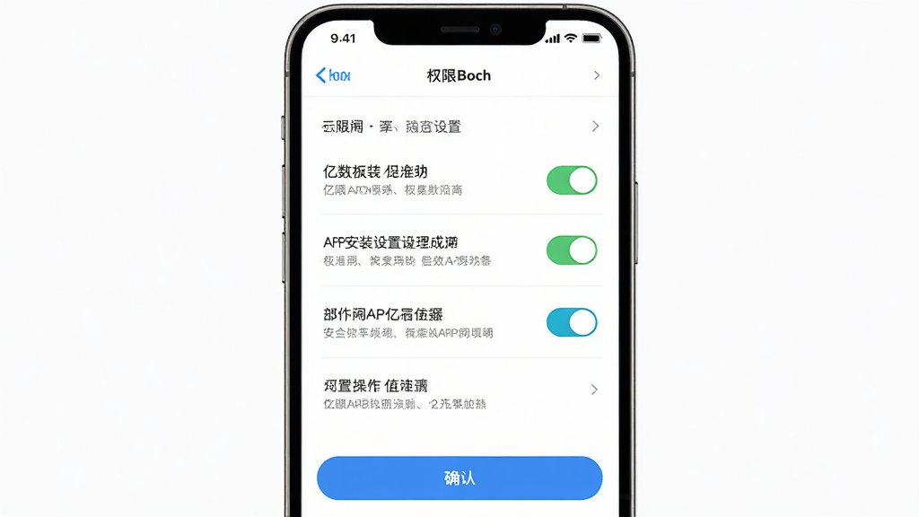 ����APP��װ���ò���ʾ��ͼ������Ϊ�ֻ���Ļ��ʾȨ������ҳ�棬����Ϊ����ѡ���б����Ű����������Ϊ��Լʵ�÷磬ϸ�ڰ���Ȩ�޿��ء���ʾ���֡�ȷ�ϰ�ť�����ʸ��壬����ɾ����޶���Ԫ��