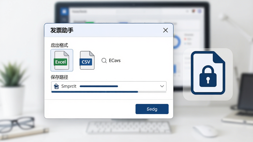 一张展示数据导出与备份功能的AI生图,画面中央是一个文件导出对话框,对话框标题标注