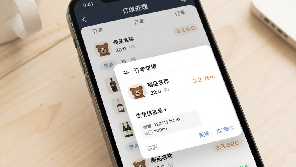 �������̼Ұ涩���������棬����Ϊ�ֻ���Ļ��д����Ļ����ʾ�����б��Ͷ������鵯����������Ʒ���ƺ��ջ���Ϣ������Ϊ���ǳɫ���棬���Ϊ�����Ʒ����չʾ����ͼ���۽���Ļ���ݣ�ϸ�����������ʸɾ����޶���Ԫ��